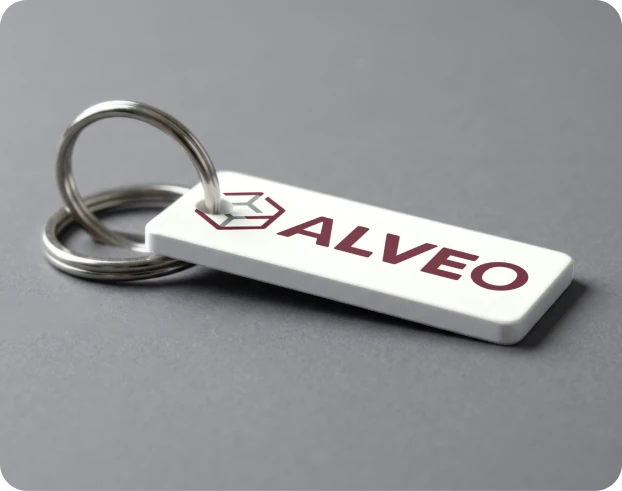 ALVEO 브랜드 키링 디자인